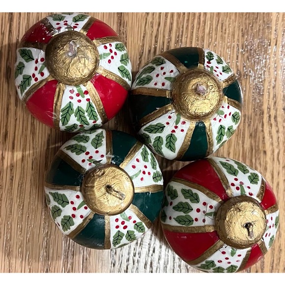 Christmas Ornament Candle Set of 4 Round Holiday Tier Tray Decor - Picture 4 of 9